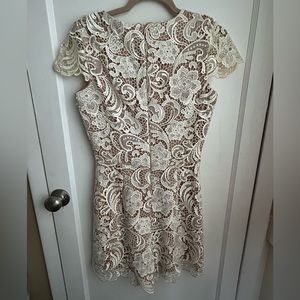Cream color lace romper. Excellent quality